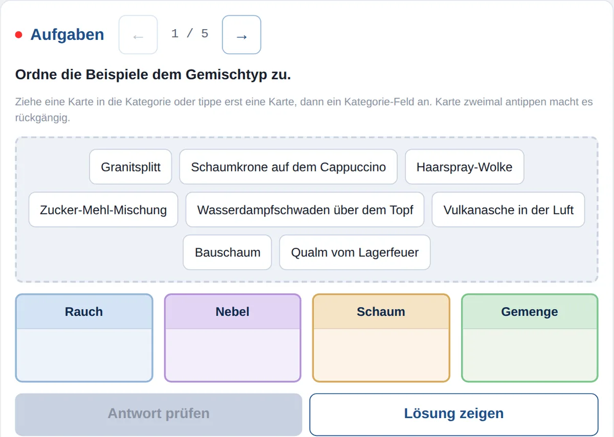 Vorschau Gemischtypen Rauch Nebel Schaum