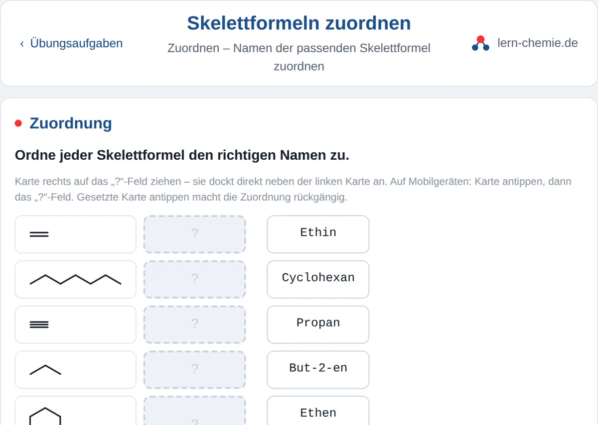 Vorschau Skelettformeln zuordnen